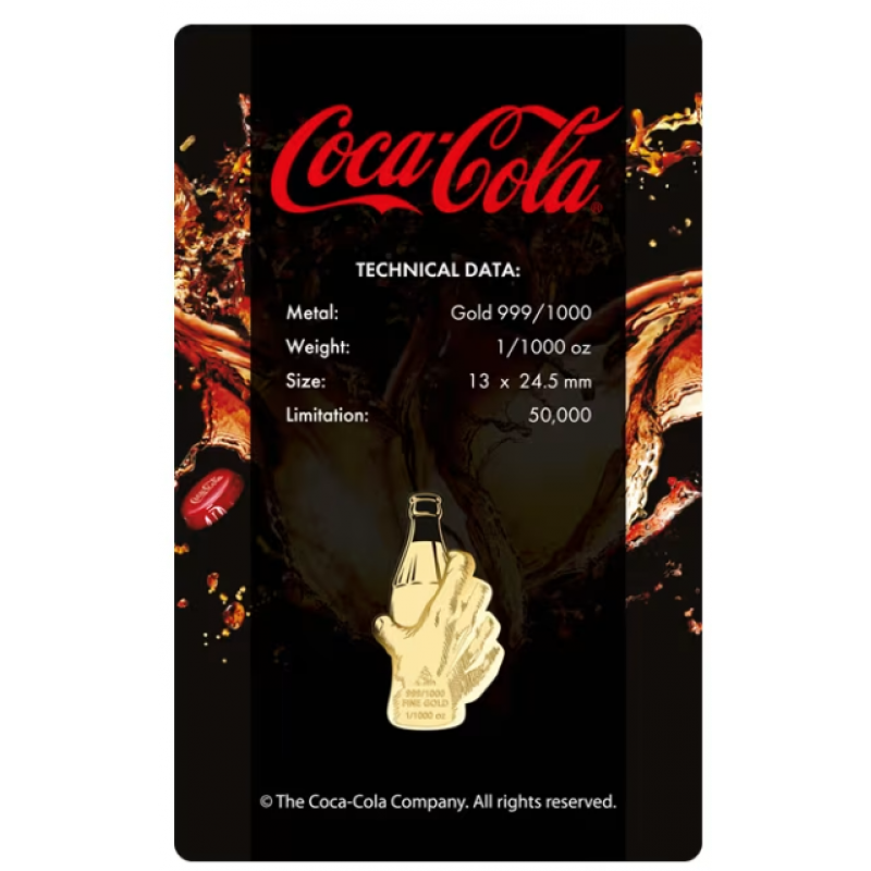 COCA COLA Pop-art Sparkling 1/1000 Oz Gold 999 Coin Medal GOLD AND SILVER BULLION