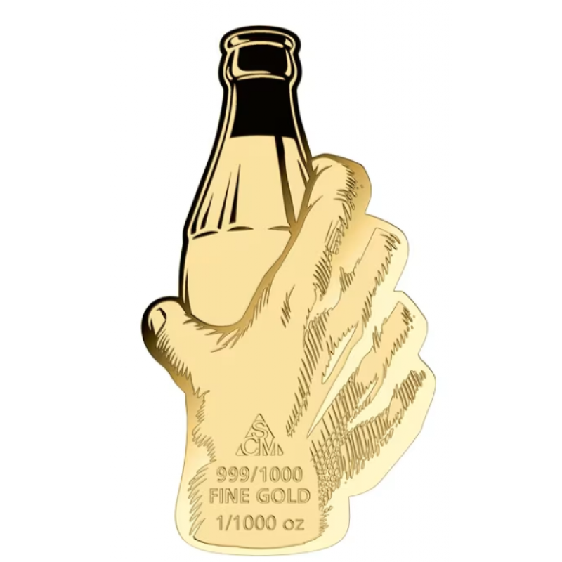 COCA COLA Pop-art Sparkling 1/1000 Oz Gold 999 Coin Medal GOLD AND SILVER BULLION