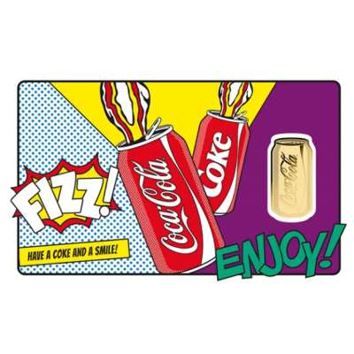 COCA COLA Pop-art Can 1/1000 Oz Gold 999 Coin Medal