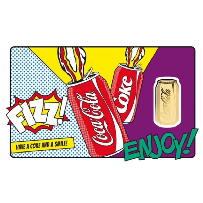 COCA COLA Pop-art Can 1/1000 Oz Gold 999 Coin Medal GOLD AND SILVER BULLION