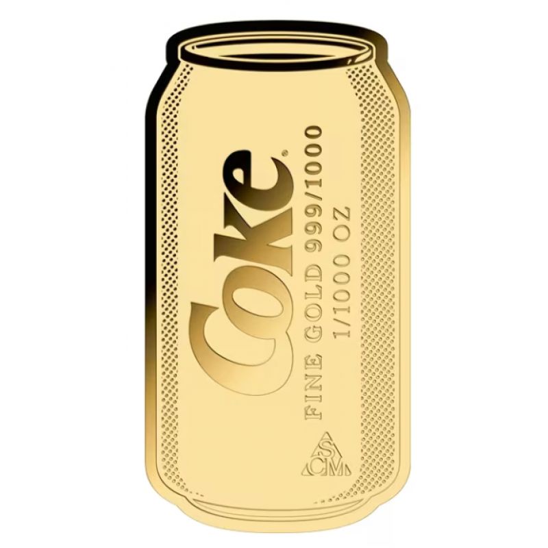COCA COLA Pop-art Can 1/1000 Oz Gold 999 Coin Medal GOLD AND SILVER BULLION