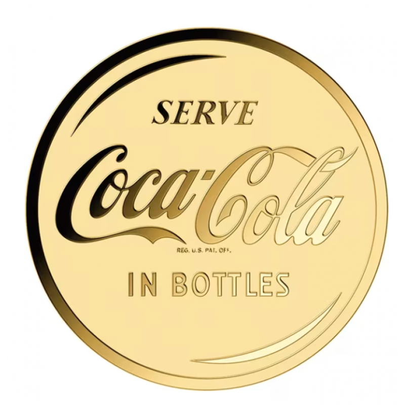 COCA COLA Vintage Refreshment  1/1000 Oz Gold 999 Coin Medal GOLD AND SILVER BULLION