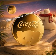 COCA COLA POLAR BEAR 1/1000 Oz Gold Coin 3000 Francs Chad 2023