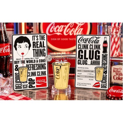 COCA COLA Pop-art Cup 1/1000 Oz Gold 999 Coin Medal