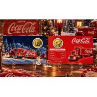 Coca Cola Christmas Truck 1/1000 Oz .999 Gold in Coin card