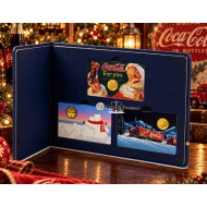 Coca Cola Christmas 1/1000 Oz .999 Gold 3 coin cards Album