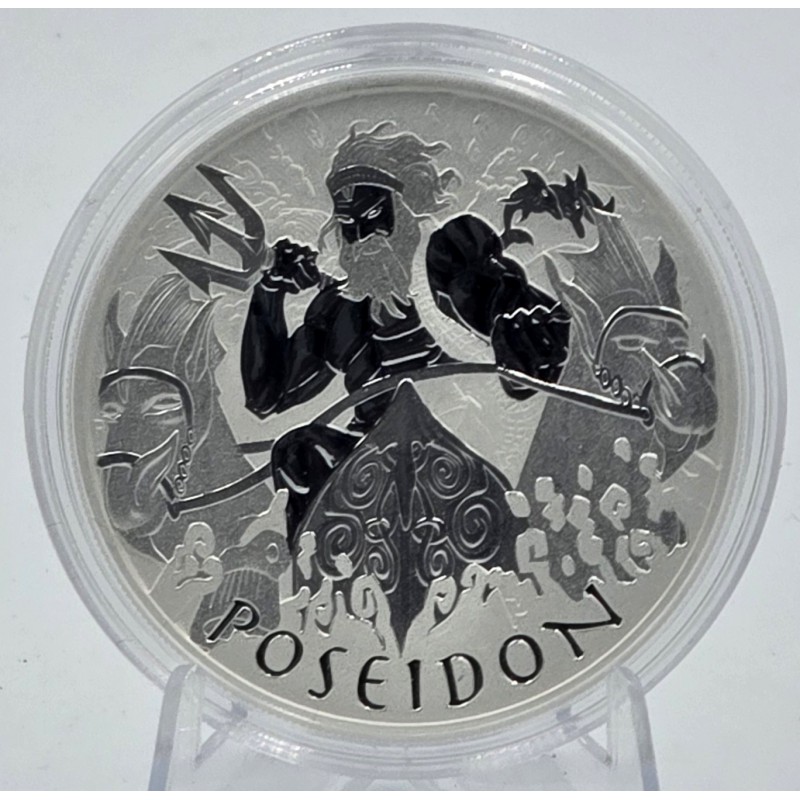 Tuvalu 2021 Poseidon Gods of Olympus 1 oz Silver 999 Coin  GOLD AND SILVER BULLION