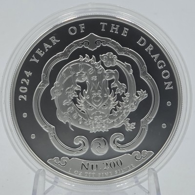 Bhutan 2024 Lunar Year of the Dragon 1 oz Silver 999 Coin 