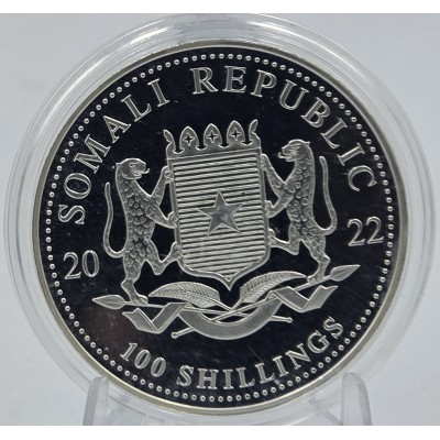 Somalia 2022 African animals Leopard 1 oz Silver 999 Coin 