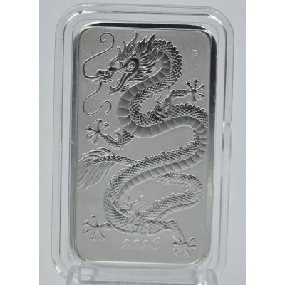 Australia 2026 Perth Mint Dragon Silver Coin Bar 1 oz .9999