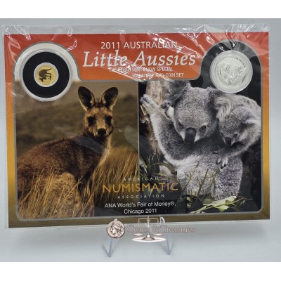 2011 ANA World Money Fair Silver Kangaroo and Gold Koala coins