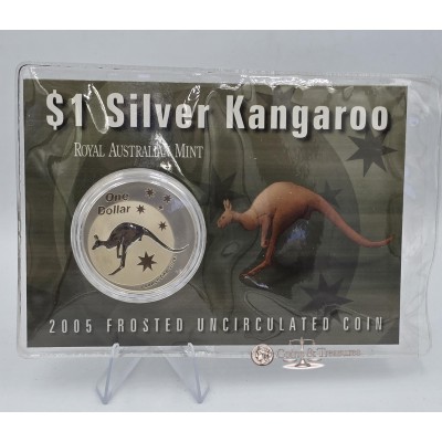 Australian Kangaroo Frosted 2005 1oz Silver 999 Coin in Mint Pack