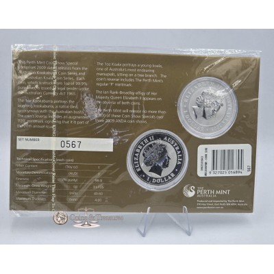 Australian Koala and Kookaburra 2009 2 x 1oz Silver Coins in Mint Pack Sealed ANDA 