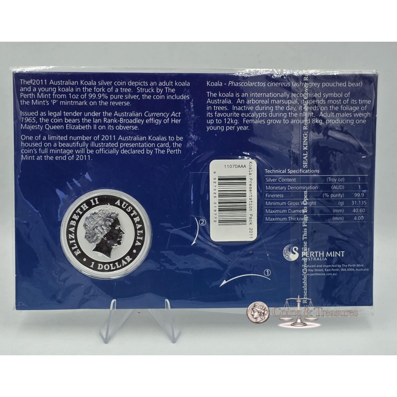 Australian Koala 2011 1oz Silver Coin in Mint Pack Sealed GOLD AND SILVER BULLION