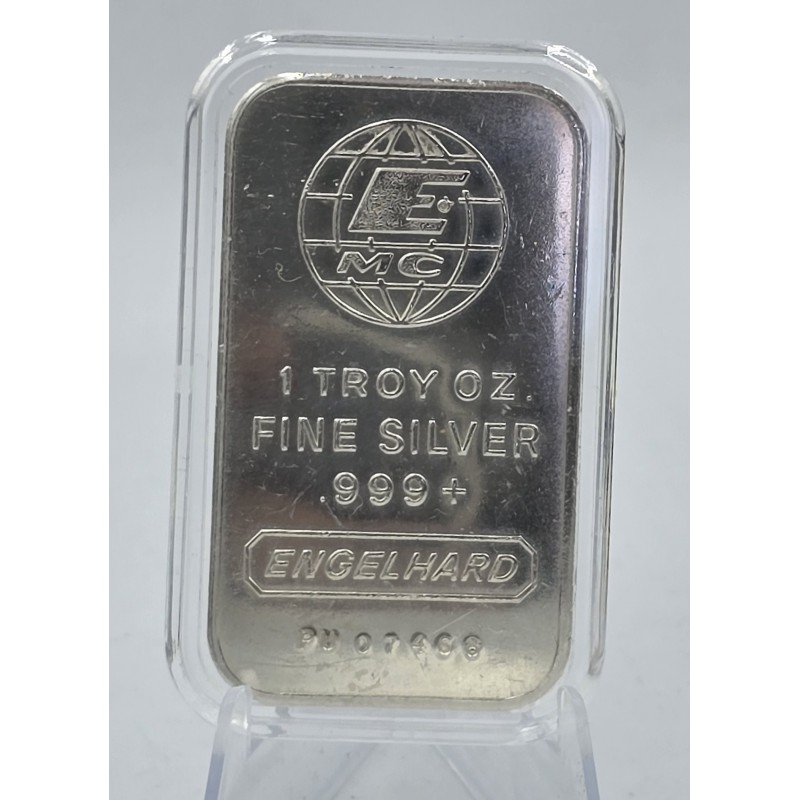 Engelhard 1 oz .999 USA Silver Bar with serial number GOLD AND SILVER BULLION