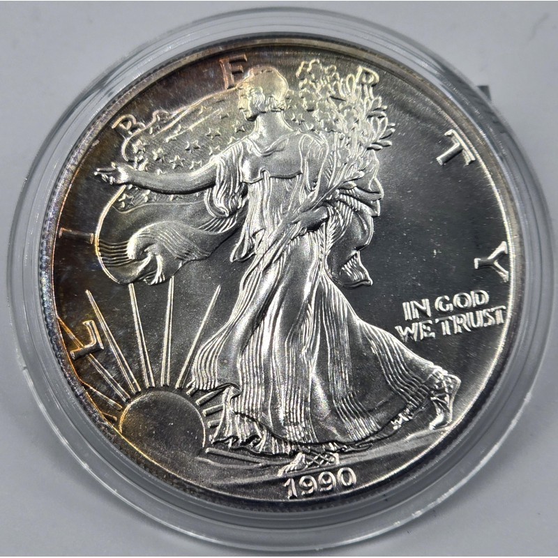 USA 1990 American Eagle Liberty 1 Oz Silver Dollar coin WORLD COINS