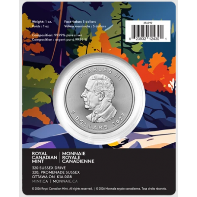 Treasured Silver Maple Leaf 1 oz 2027 Loon Privy Silver 999 Coin 