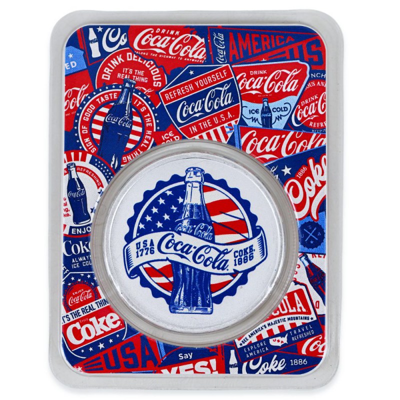USA 2026 Coca Cola Colorized Americana 1 oz 999 coin GOLD AND SILVER BULLION