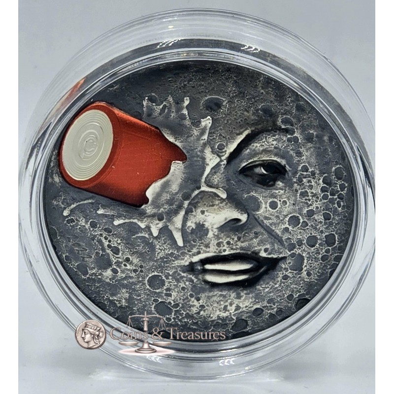 TRIP TO THE MOON 120th Anniversary 2 Oz Silver Coin Palau 2022 GOLD AND SILVER BULLION