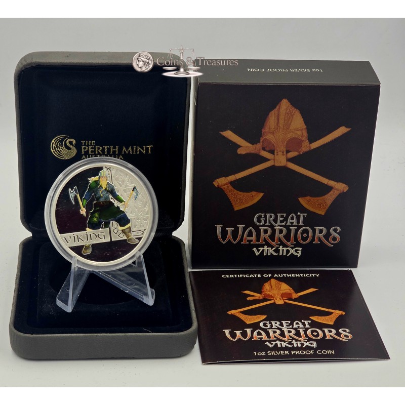 VIKING Norseman Great Warrior Silver Coin Tuvalu 2010 GOLD AND SILVER BULLION