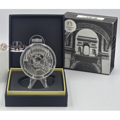 France 2024 Silver Proof coin Paris Olympics Arc de triomphe