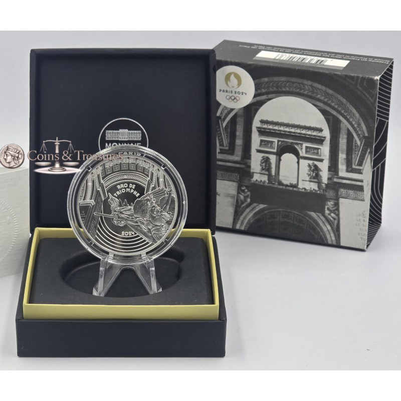 France 2024 Silver Proof coin Paris Olympics Arc de triomphe WORLD COINS