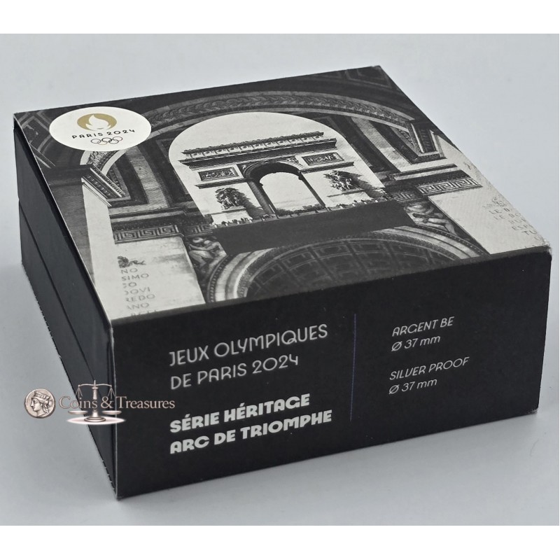 France 2024 Silver Proof coin Paris Olympics Arc de triomphe WORLD COINS