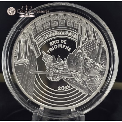 France 2024 Silver Proof coin Paris Olympics Arc de triomphe
