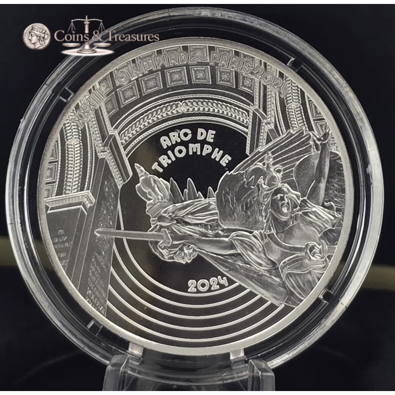 France 2024 Silver Proof coin Paris Olympics Arc de triomphe WORLD COINS
