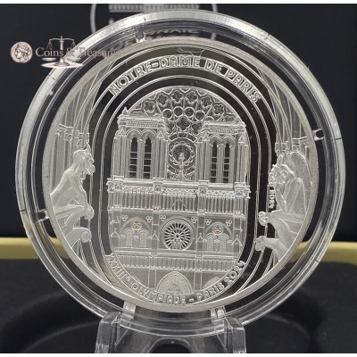 France 2024 Silver Proof coin Paris Olympics Notre Dame