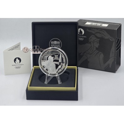 France 2024 Silver Proof coin Paris Olympic Torch Relay