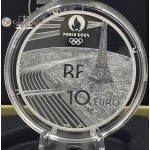 France 2024 Silver Proof coin Paris Olympic Torch Relay WORLD COINS