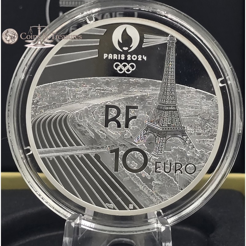 France 2024 Silver Proof coin Paris Olympic Torch Relay WORLD COINS