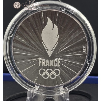 France 2024 Silver Proof coin Paris Olympic Flame