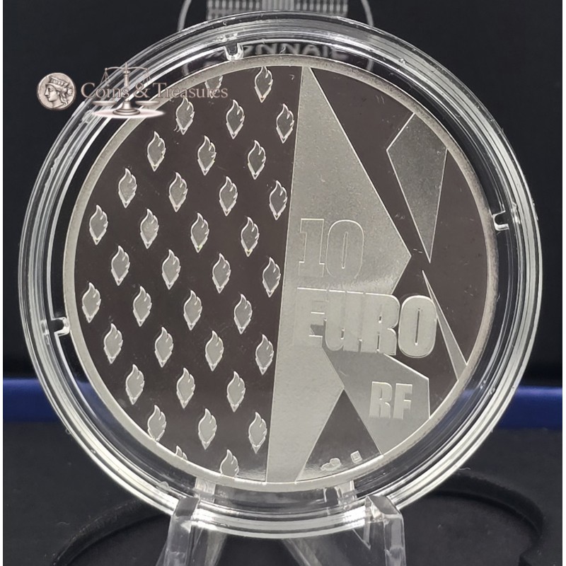 France 2024 Silver Proof coin Paris Olympic Flame WORLD COINS