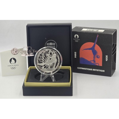 France 2024 Silver Proof coin Paris Olympic sports Gymnastics