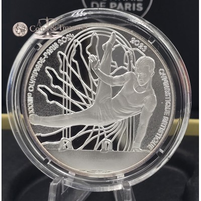 France 2024 Silver Proof coin Paris Olympic sports Gymnastics