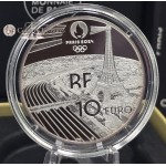 France 2024 Silver Proof coin Paris Olympic sports Gymnastics Flame WORLD COINS