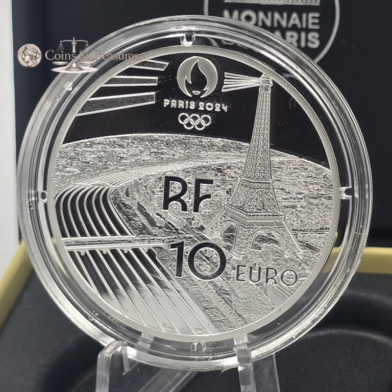 France 2024 Silver Proof coin Paris Olympic sports Fencing WORLD COINS