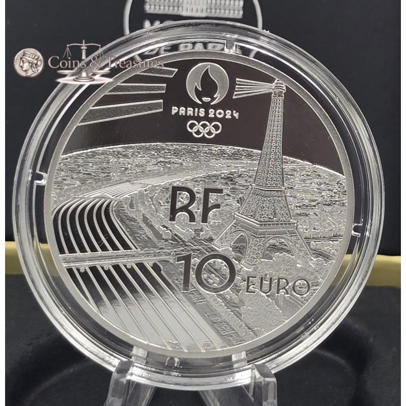 France 2024 Silver Proof coin Paris Olympic sports Show jumping WORLD COINS