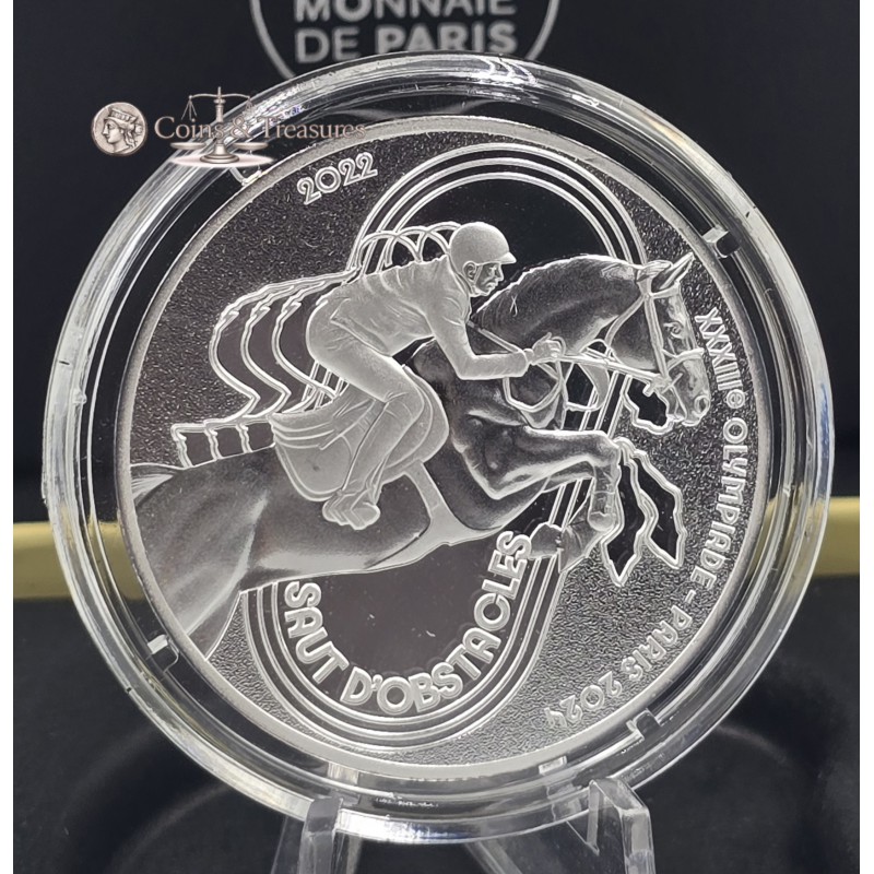 France 2024 Silver Proof coin Paris Olympic sports Show jumping WORLD COINS