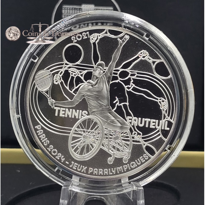 France 2024 Silver Proof coin Paris Olympic sports Track Tennis WORLD COINS