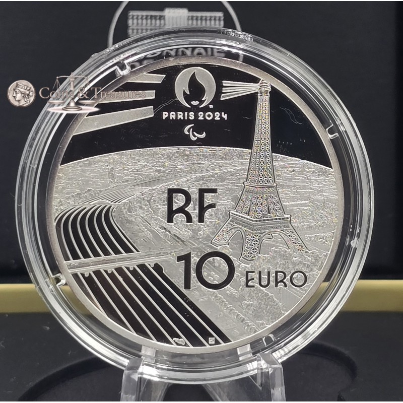 France 2024 Silver Proof coin Paris Olympic sports Track Tennis WORLD COINS