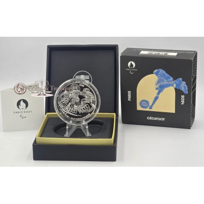 France 2024 Silver Proof coin Paris Olympic sports Football 
