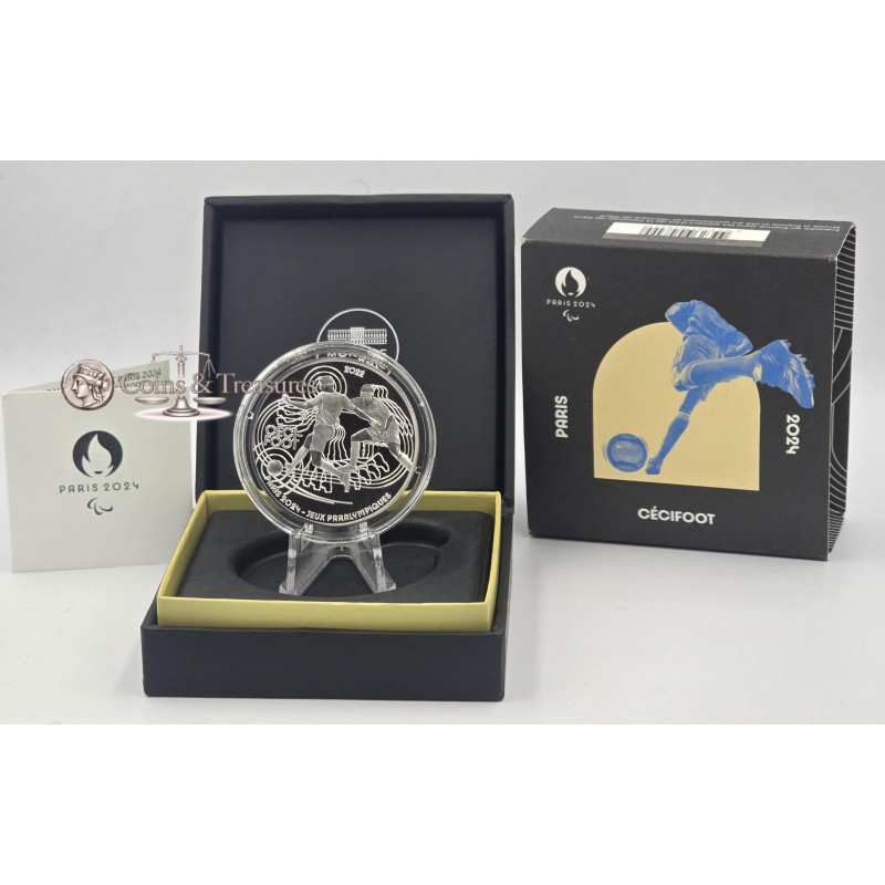 France 2024 Silver Proof coin Paris Olympic sports Football WORLD COINS