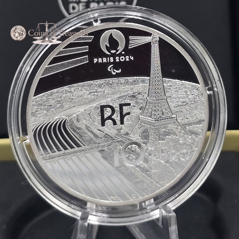 France 2024 Silver Proof coin Paris Olympic sports Football WORLD COINS