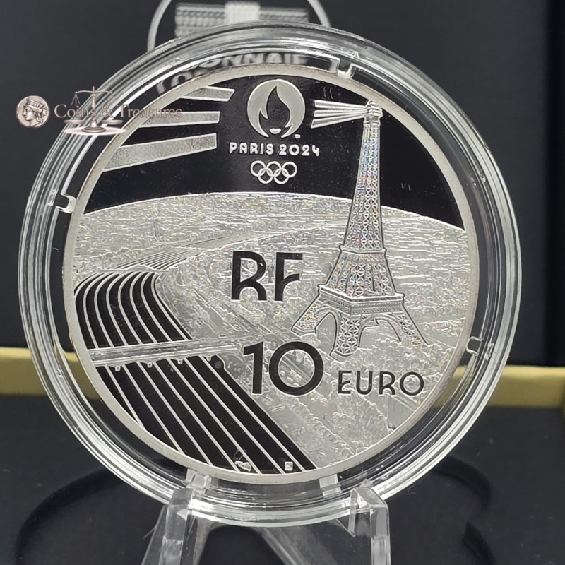 France 2024 Silver Proof coin Paris Olympic sports basketball WORLD COINS