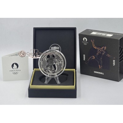 France 2024 Silver Proof coin Paris Olympic sports Handball