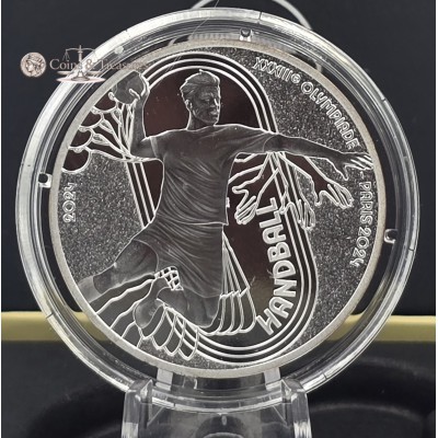 France 2024 Silver Proof coin Paris Olympic sports Handball