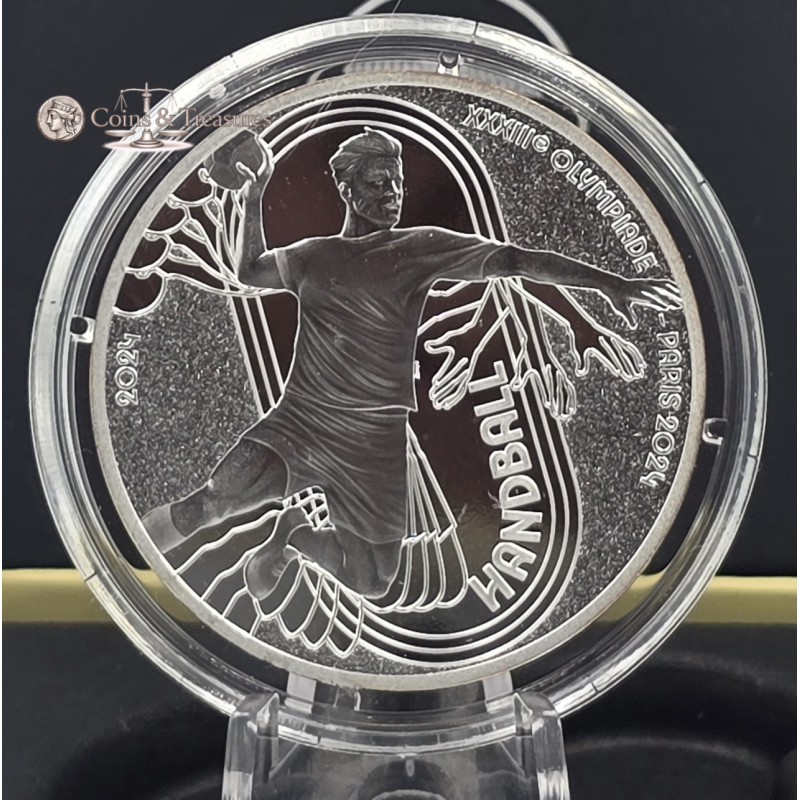 France 2024 Silver Proof coin Paris Olympic sports Handball WORLD COINS